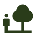 Tree and person icon