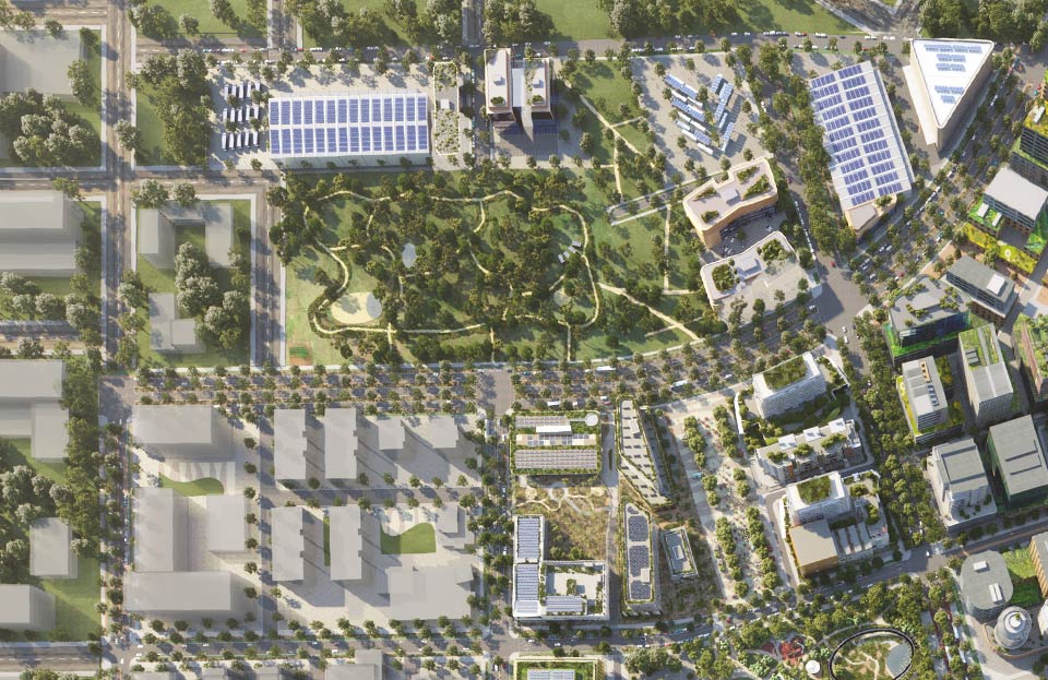 Aerial view of a city