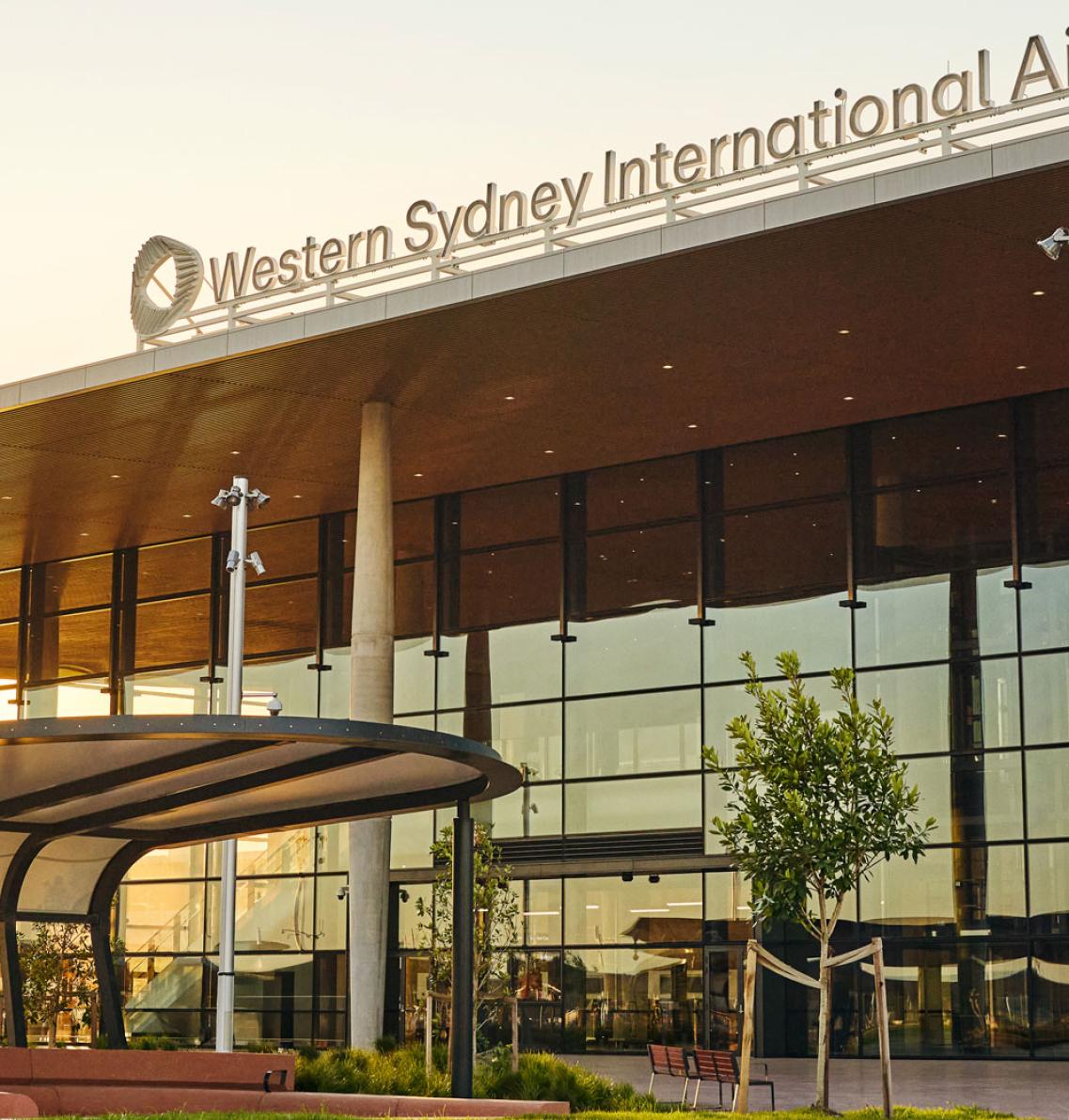 The outside of an airport terminal