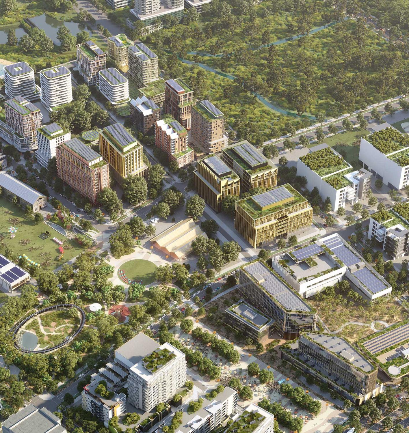 Aerial view of Bradfield City