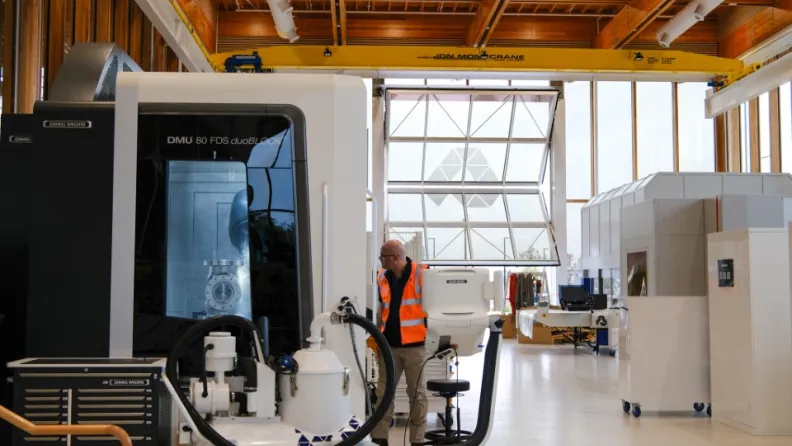 Machine inside the AMRF manufacturing hall in Bradfield City First Building