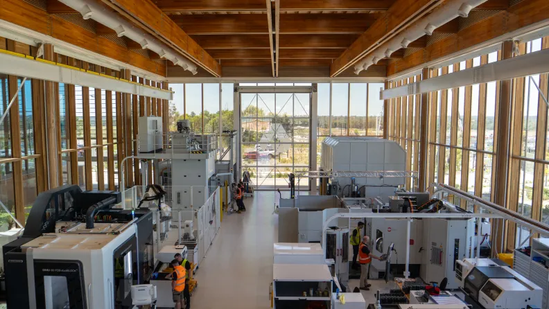 Machines and equipment in a manufacturing facility