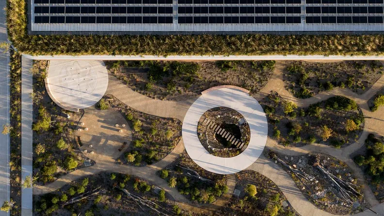 A garden as seen from above