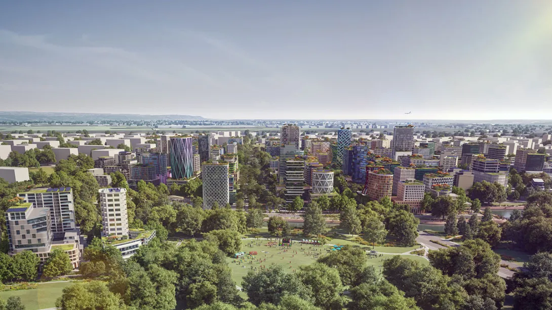 Aerial view of a city