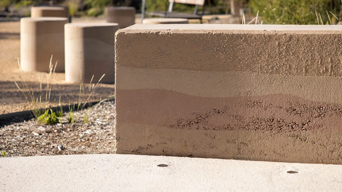 Stone blocks in a garden