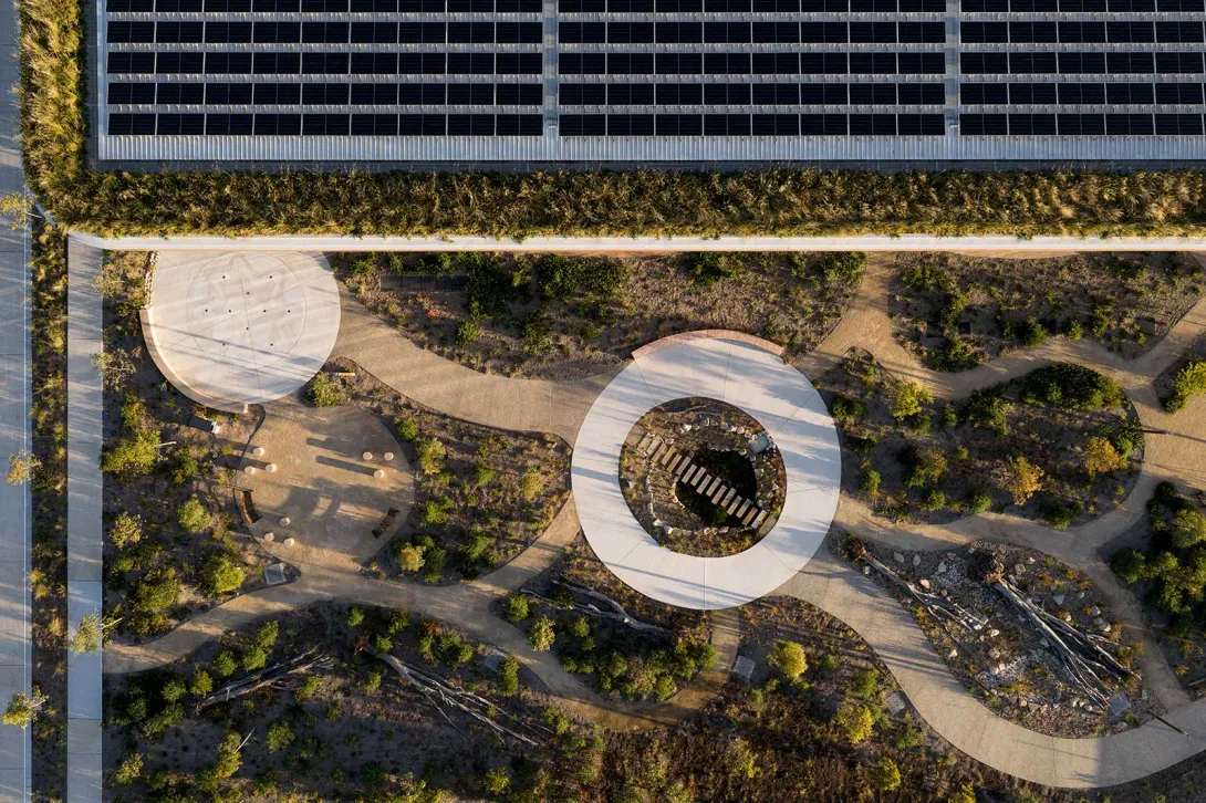 A garden as seen from above