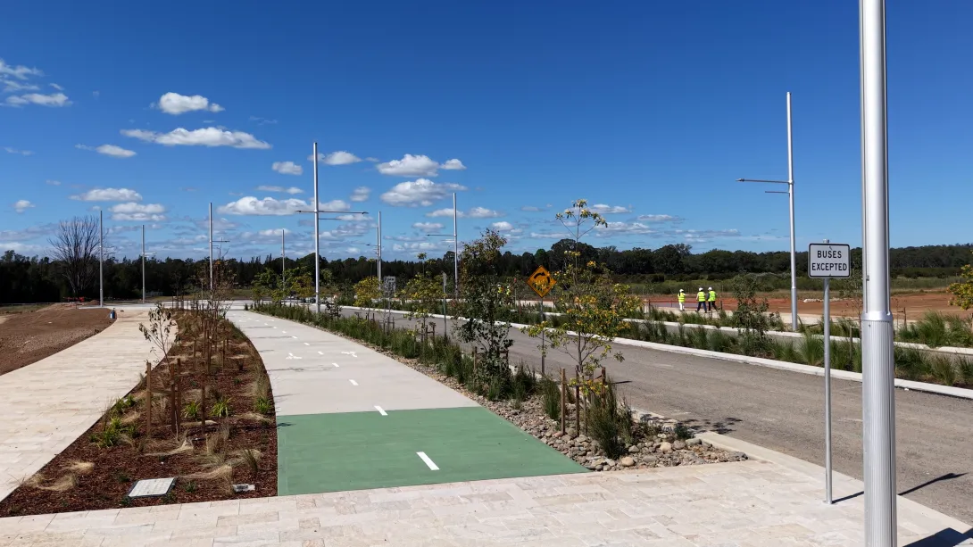 Cycle path and footpath in Bradfield City