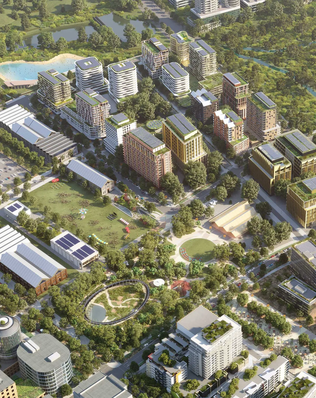 Aerial view of Bradfield City
