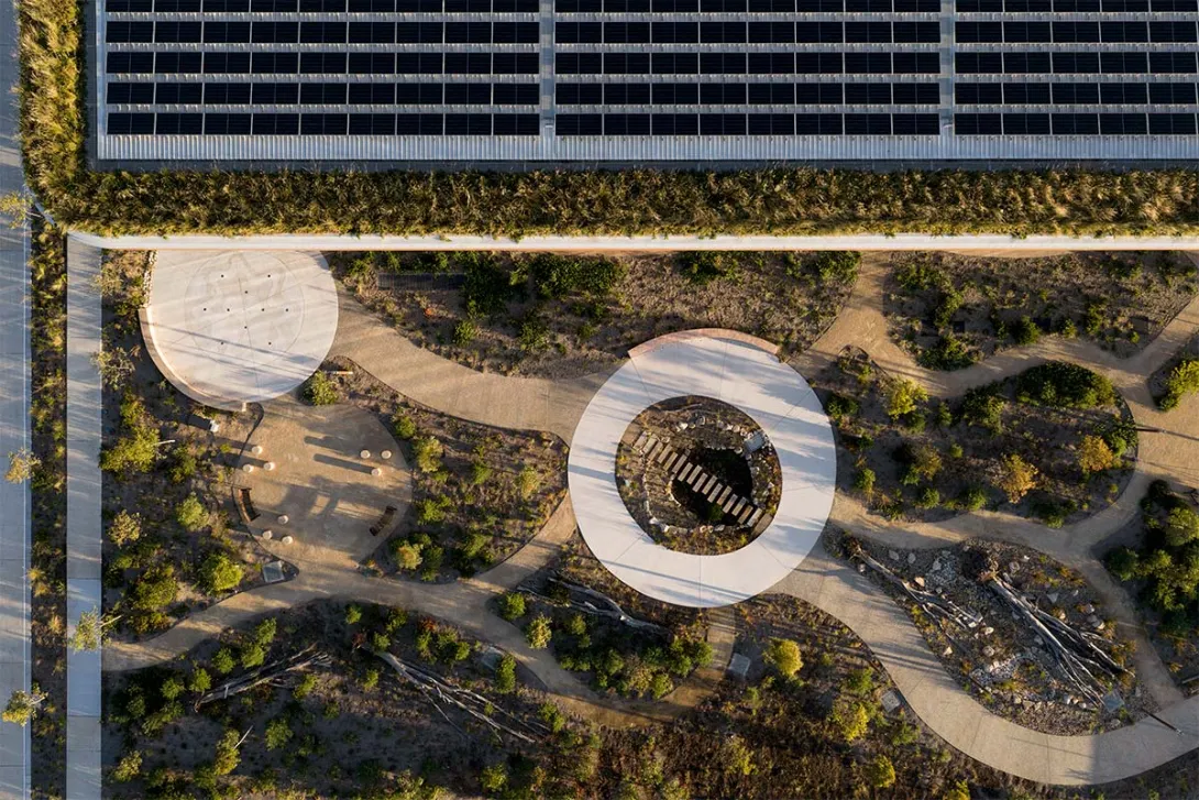 A garden as seen from above
